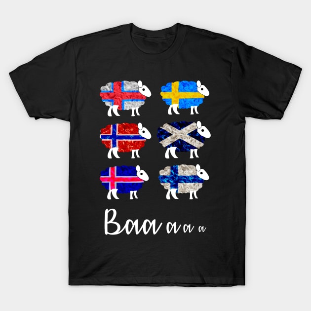 Scandinavian (and Scottish) Baa Sheep T-Shirt by Alex Bleakley